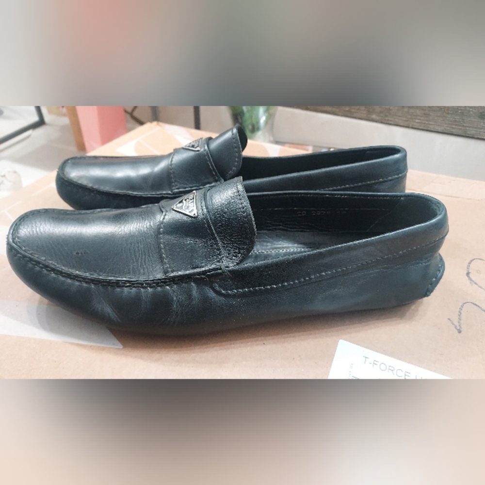 Prada Black Loafers Slip-On Minimalist Design - Picture 8 of 13